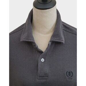 Izod's Men's Henley Long Sleeve Gray Collar Shirt, Size Medium Cotton/Poly Blend